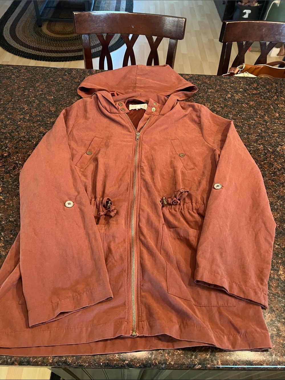 Sweet Wanderer Rust Hooded Anorak Jacket